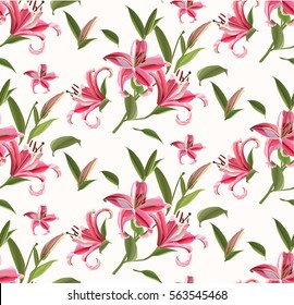 Abstract Pattern With Lily Flower 