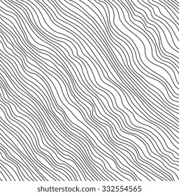 Abstract pattern line art background, optical illusion. Amazing hand drawn doodle art. Vector illustration. Hand drawn artwork. Poster, banner, web mobile interface template. Black and white