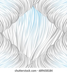 abstract pattern. line art hand-drawn. line gray blue. wave hair nature  
vintage on background white. vector illustration