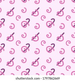 Abstract pattern. Line art illustration isolated on pink background. Alphabet pattern