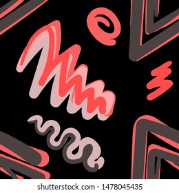 Abstract pattern in line art style. Seamless geometric abstract pattern. Grunge texture. Vector seamless background. Simple vector illustration. Trendy art background for any purposes