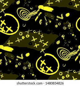 Abstract pattern in line art style. Seamless geometric abstract pattern. Grunge texture. Vector seamless background. Simple vector illustration. Trendy art background for any purposes