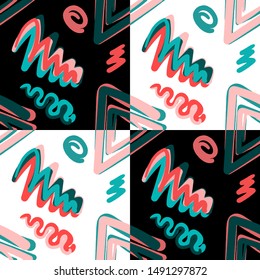 Abstract pattern in line art style. Seamless geometric abstract pattern. Grunge texture. Vector seamless background. Simple vector illustration. Trendy art background for any purposes