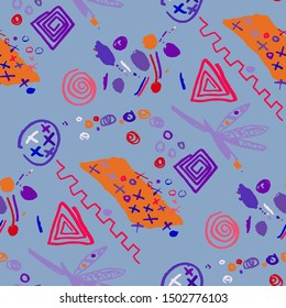 Abstract pattern in line art style. Seamless geometric abstract pattern. Grunge texture. Vector seamless background. Simple vector illustration. Trendy art background for any purposes