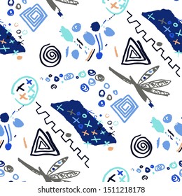 Abstract pattern in line art style. Seamless geometric abstract pattern. Grunge texture. Vector seamless background. Simple vector illustration. Trendy art background for any purposes