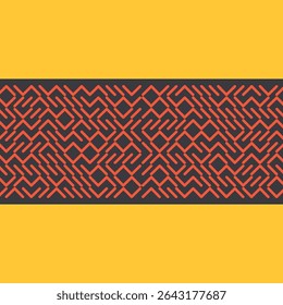 Motivo de línea de patrón Abstractas color naranja sobre fondo negro y amarillo