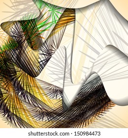 Abstract pattern of lines, colorful digital illustration.