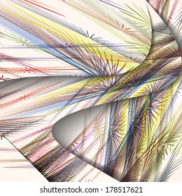 Abstract pattern of lines, colorful digital illustration.
