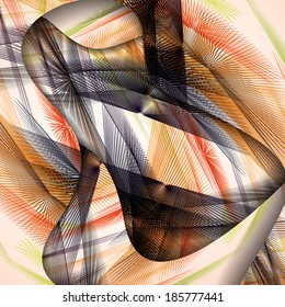 Abstract pattern of lines, colorful digital illustration.