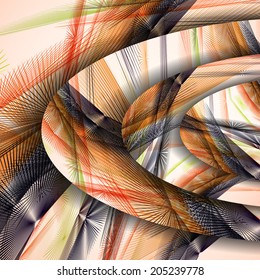 Abstract pattern of lines, colorful digital illustration.
