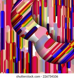 Abstract pattern of lines, colorful digital illustration.
