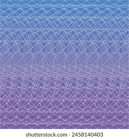 Abstract pattern of lines and curves with gradient blue lilac background.