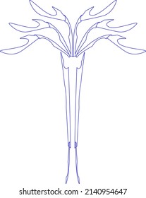 Abstraktes Muster aus den Linien einer Blume und Blumenmuster