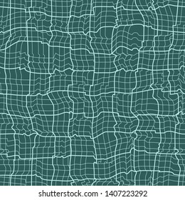 Abstract pattern with lines similar to gauze. Background with curved lines. Ornament in turquoise and gray colors.