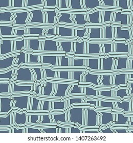 Abstract pattern with lines similar to gauze. Background with curved lines. Ornament in turquoise and gray colors.