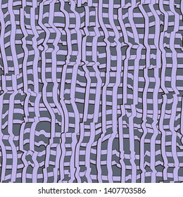 Abstract pattern with lines similar to gauze. Background with curved lines. Ornament in lilac and gray colors.