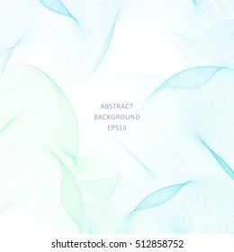 Abstract pattern with lines and waves. White background.