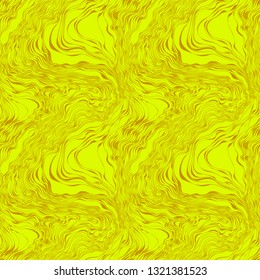 Abstract pattern of lines of yellow color. Seamless vector pattern