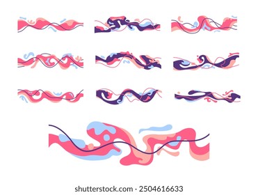 Abstract Pattern of Liquid Blob Element Set