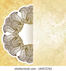 Abstract pattern looks as paper cut flower in old paper pocket.