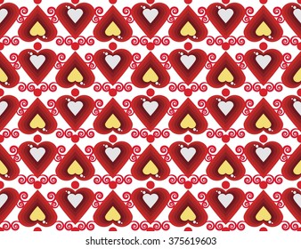 Abstract pattern love diamond hearts. Vector background 