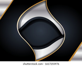 Abstract pattern luxury dark black with gold background. Elegant modern background
