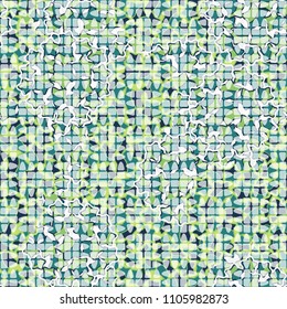 Abstract pattern made of five-pointed stars. Camouflage texture. Multicolored background. Above the main picture is an additional one consisting of broken ovals.