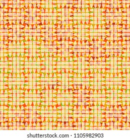 Abstract pattern made of five-pointed stars. Camouflage texture. Multicolored background. Above the main picture is an additional one consisting of broken ovals.