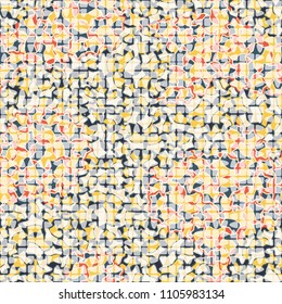 Abstract pattern made of five-pointed stars. Camouflage texture. Multicolored background. Above the main picture is an additional one consisting of broken ovals.