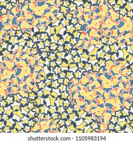Abstract pattern made of five-pointed stars. Camouflage texture. Multicolored background. Above the drawing there is a network consisting of striped squares