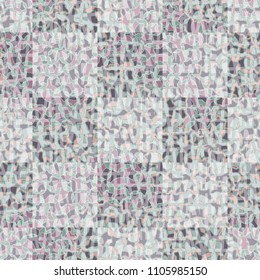Abstract pattern made of five-pointed stars. Camouflage texture. Multicolored background. There is a chess network of broken squares.