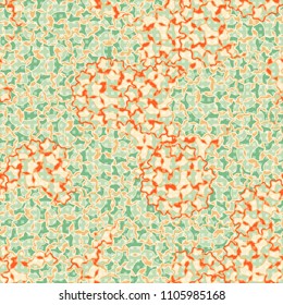 Abstract pattern made of five-pointed stars. Camouflage texture. Multicolored background. The drawing shows a network of small squares.