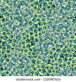 Abstract pattern made of five-pointed stars. Camouflage texture. Multicolored background. Fragments of the network are chaotically thrown to the surface.