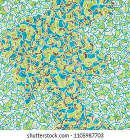 Abstract pattern made of five-pointed stars. Camouflage texture. Multicolored background. A network made of chaotic lines.