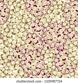 Abstract pattern made of five-pointed stars. Camouflage texture. Multicolored background. Fragments of the network are chaotically thrown to the surface.