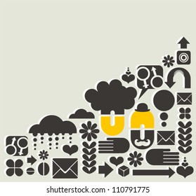 Abstract pattern with man and woman. Vector illustration.