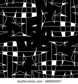 Abstract pattern mesh, drapery, lines, square, triangle, seamless vector background.