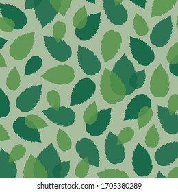 Abstract pattern of mint leaves. Flat vector illustration