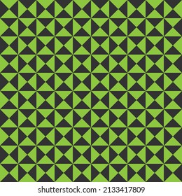 Patrón abstracto en un esquema monocromo. Patrón de triángulo negro y verde. Triángulos monotónicos en forma cuadrada. Antecedentes del concepto de arte negro y verde.
