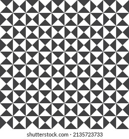 Abstract pattern in a monochrome scheme. Black and white triangle pattern. Monotone triangles in square shape. Black and white art concept background.