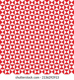 Abstract pattern in a monochrome scheme. Red and white triangle pattern. Monotone triangles in square shape. White and red art concept background.