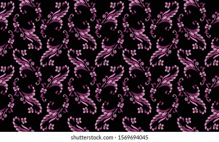 Abstract pattern, motif leaf flower color magenta and soft pink.