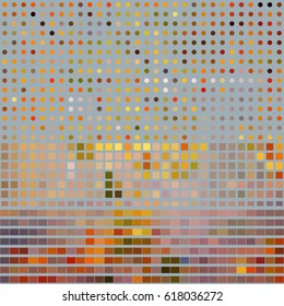 Abstract Pattern. Mugs and Squares in Modern Style.Most Popular.Trendy Pattern for Tile, Print, Paper, Textile, Interior, Mosaics