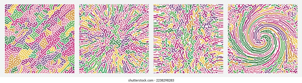 Abstract pattern multicolour reaction biology diffusion turing on white background. Vector illustration.  