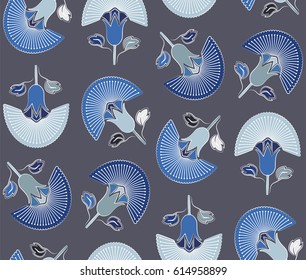 Abstract pattern with mystic flowers 