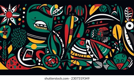 Abstract pattern in native African style. Vector illustration. Traditional African abstract painting. svg