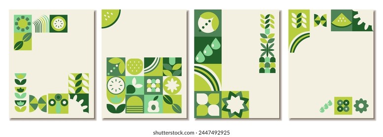 Abstract Pattern Nature Geometric Poster template, Designs for World Earth Day, nature, agriculture event. Design for social media, cover, brochure