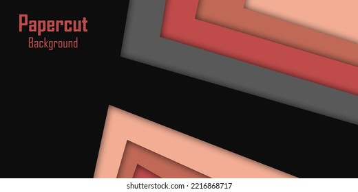 Abstract pattern neatly arranged from stacks of origami paper. Papercut Background.