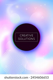 Abstract Pattern. Neon Fluid. Round Vector. Purple Soft Texture. Hipster Background. Memphis Dots. Light Ultraviolet Backdrop. Simple Flyer. Blue Abstract Pattern