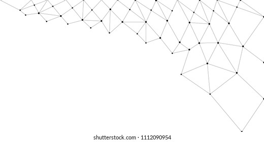 Abstract pattern of neural networks for banners and a website, for business presentation of black dots of communication lines on a white background. Vector illustration